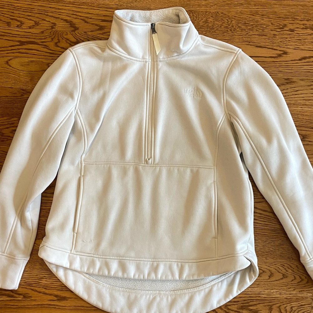 North face fleece lined zip mock neck sweatshirt